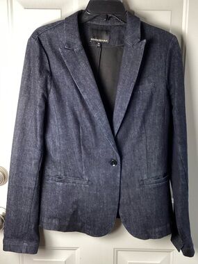 Banana Republic Dark Navy Single-Button Blazer indigo denim schoolboy